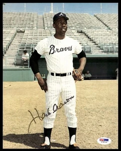 HANK AARON SIGNED 8X10 - ATLANTA BRAVES - PSA COA - Picture 1 of 1