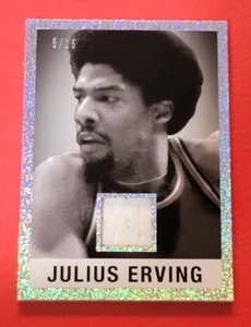 DR J JULIUS ERVING GAME USED JERSEY PATCH CARD #d5/15 '22 LEAF IN THE GAME 76ers - Picture 1 of 3