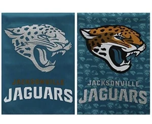 Jacksonville Jaguars Double Sided House Flag 44x28” NFL Glitter Suede Large - Picture 1 of 3