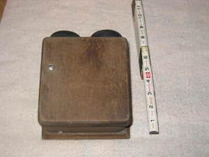RARE Antique Rotary Dial Candlestick Telephone Oak Ringer Box Loc T - Picture 1 of 3