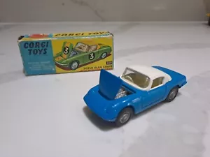 Corgi 319 Lotus Elan Coupè in blu con hardtop bianco in scatola FAST P&P Vintage - Foto 1 di 24