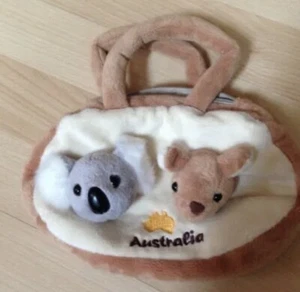 Child's Australia Koala Kangaroo Animal Plush Handbag Tote Purse - Picture 1 of 8