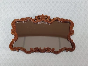JBM Miniature Mirror Large Victorian Walnut Finish 1:12 Scale Dollhouse - Picture 1 of 4