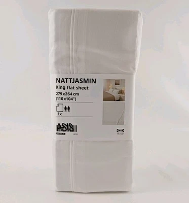 IKEA NATTJASMIN Sábana Plana Blanca King 110x104" Nueva  Foto 1 de 4