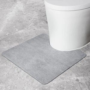 Thin Toilet Rugs U-Shaped 20x20, Soft Absorbent Microfiber Bathroom Rugs, Non... - Picture 1 of 8