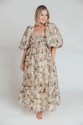 Worth Collective Harlow Maxi Dress Floral Bump Friendly Castle Whimsy Regency L - Image 1 of 4