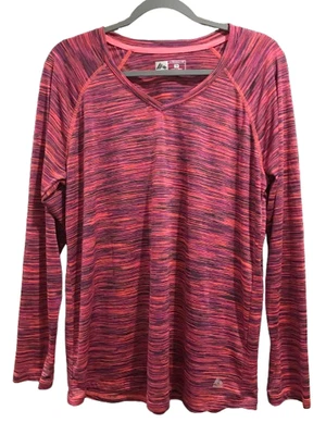Women's 1X Performance Top Long Sleeve RBX V-Neck Work Out Polyester - Image 1 of 2