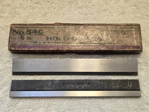 1 Pair Vintage L.S. Starrett No. 54C Hold Downs, 6" Long W/Box, USA - Picture 1 of 16
