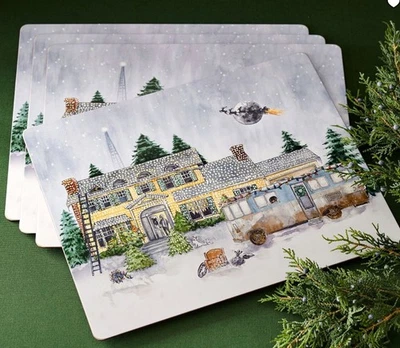 Pottery Barn National Lampoon Christmas Vacation Set Of 4 Placemats New SO NICE! - Image 1 of 4