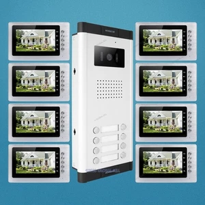 7" TFT Video Door Entry Call Intercom with 8pcs Monitors for 8 Apartment - Picture 1 of 7