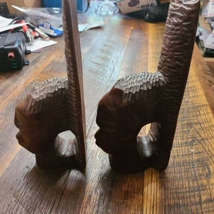 2 ALTE AFRIKANISCHE KÖPFE HOLZ GESCHNITZT - Bild 1 von 5