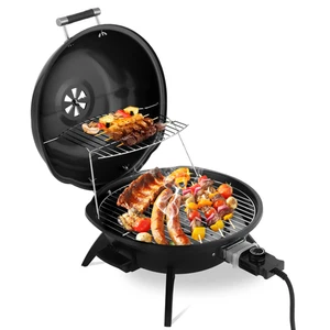 Portable Electric BBQ Grill Countertop Cooking Barbecue 1600W Black In/Outdoor - Picture 1 of 8