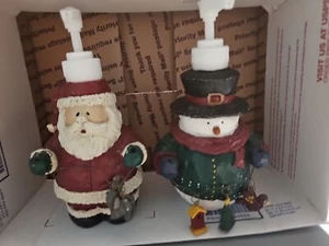 Christmas soap dispenser Santa Clause And Snowman - Picture 1 of 12