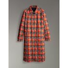 Burberry Brighton Scribble Check Cotton Car Coat Bright Military Red US 38 - New