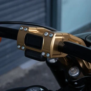 Hoprousa 10" Height Handlebar Riser with Digital Gauge Gold 1&1.25 inch Size - Picture 1 of 16