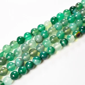 100 Strand 15" Wholesale Natural Green Agate Stone Round Spacer Loose Beads8MM - Picture 1 of 6
