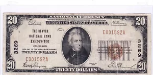 1929 T1 $20 DENVER Colorado CO ๐บ๐ธ No tears & No pinholes ๐บ๐ธ - Picture 1 of 2