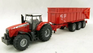 Siku 1844 - Massey Ferguson MF8480 Tractor with Krampe Trailer - Scale 1:87 BNB - Picture 1 of 6