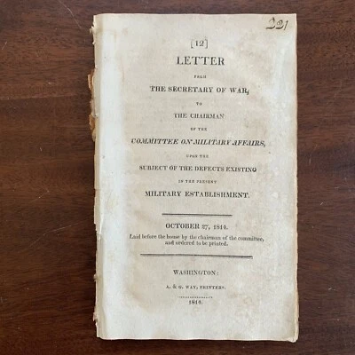 1814 James Monroe / Secretary of War Letter / Prisoners of War Great Britain US - Image 1 of 4