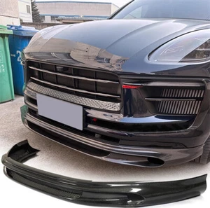 For Porsche Macan SUV 2022-2023 REAL CARBON FIBER Front Bumper Lip Chin Spoiler - Picture 1 of 14