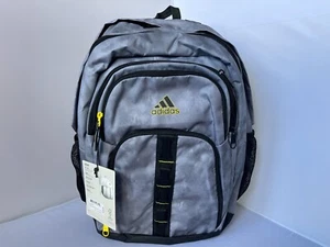 Original Adidas Prime 6 Laptop Backpack Stone Wash Gray Impact Yellow MSRP $70 - Picture 1 of 9