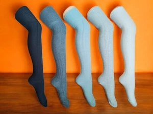 Calze lunghe sopra il ginocchio in puro cotone jacquard moda autunno inverno - Foto 1 di 13