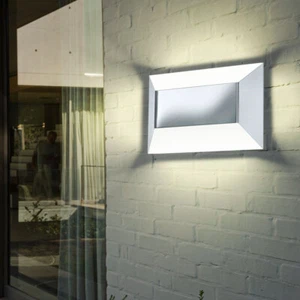 Hauswandleuchte Wandlampe Leuchte Außenleuchte IP44 Edelstahl chrom weiß 2x LED - Bild 1 von 12