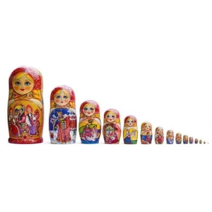 Set of 15 Cartoon Wooden Nesting Dolls 13 Inches - Picture 1 of 2
