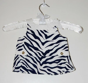 EUC Janie and Jack Infant Girl's Blue Zebra Sleeveless Woven Halter Shirt 3-6M - Picture 1 of 9