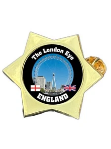 The London Eye England Gold Star Lapel Pin Badge - Picture 1 of 4