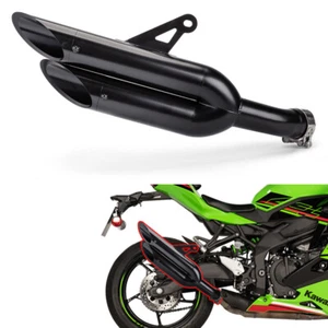 Motorcycle stainless steel dual outlet muffler exhaust pipe For Kawasaki ZX4R - Foto 1 di 5