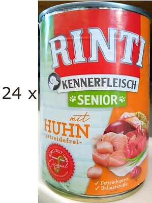 24 x 400 g Rinti Kennerfleisch Senior (€ 5,20/kg) mit Huhn für Hundesenioren - Bild 1 von 4