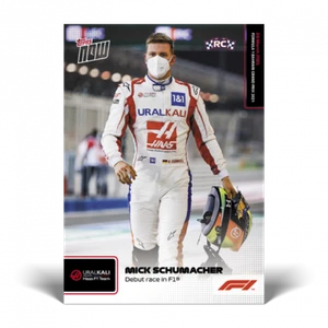 2021 TOPPS NOW F1 #2 MICK SCHUMACHER (RC) - DEBUT RACE IN FORMULA 1 - 3/28/21 - Picture 1 of 2
