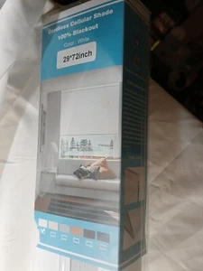  White Cordless Blackout Cellular Shade - 29" W x 72"  - Picture 1 of 9