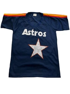 Houston Astros Shirt Erwachsene XL blau Mittlerer Westen Sportartikel Star Vintage Streifen - Bild 1 von 10