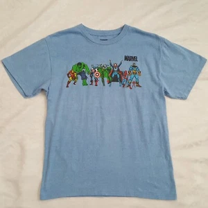 Marvel Boys Super Hero T-Shirt XL Blue Short Sleeve Top Superhero Carton Figure - Picture 1 of 24