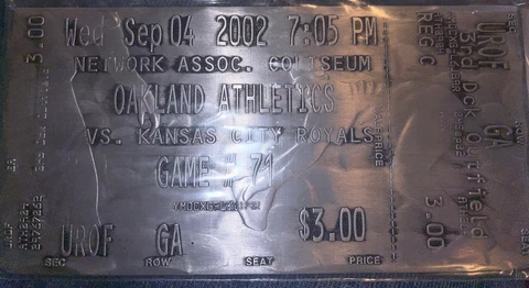Oakland Athletics V Kansas City Royals thats my ticket Cover