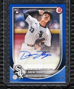 2025 Bowman /150 Drew Thorpe Auto RC #PRV-DT Blue Parallel Chicago White Sox - Bild 1 von 3