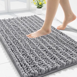 Badvorleger Matte 30x20, extra weich saugfähig Chenille Bad, rutschfest Gummi - Bild 1 von 12