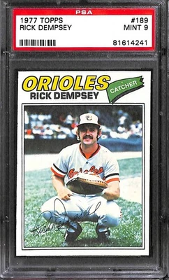 1977 TOPPS #189 RICK DEMPSEY PSA 9 Mint 81614241  - Image 1 of 3