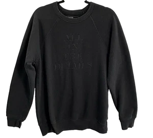 UGMONK Premium Men All in the Details Sweatshirt Sz L Black Crew Neck 49-11 - Picture 1 of 7
