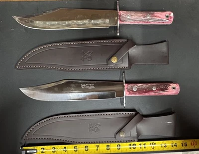 TWO HEN & ROOSTER RED STAG  HR-5033-RDS 15-INCH BOWIE KNIFES - NEW - Image 1 of 4