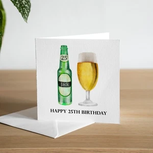 Personalised 25th Birthday Card Son Beer Birthday Gift Male Birthday Card Him - Picture 1 of 2