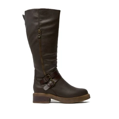 BLOWFISH MALIBU Virtue 2 - Womens/Ladies Vegan Zip Up Long Calf Boot Brown