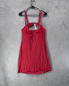 Victoria’s Secret Babydoll Nightie Gown Sexy Polka Dot Red Valentines NWT J4 - Picture 1 of 7