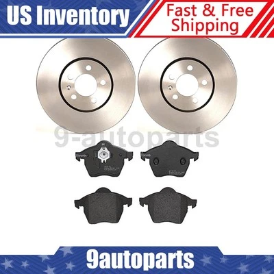 Комплект переднего тормоза Brembo дисковые роторы тормозные колодки для Volkswagen Jetta 1996-1999 годов выпуска - Изображение 1 из 4