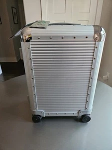 Fabbrica Pelletterie Milano FPM Aluminum Silver Rolling Trolley; Gorgeous+Rare - Picture 1 of 19