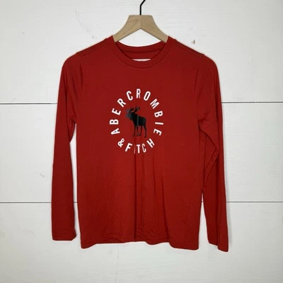 Camisa para dormir Abercrombie & Fitch roja vibrante gráfica manga larga talla 13/14 Foto 1 de 4