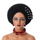 Nigerian Aso Oke African Headtie Auto Gele Hijab Caps Women Turban Head Wrap Hat