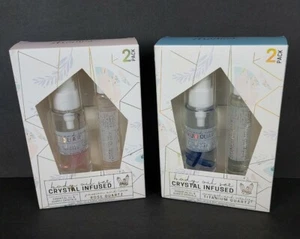 Two Sets Of Cyrstal Infused Body Oil Set Goldessence Aromas. Titanium And Rose - Picture 1 of 7